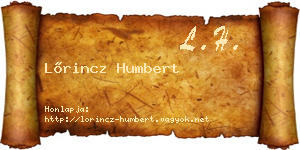 Lőrincz Humbert névjegykártya